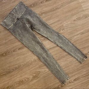 Stone washed olive leggings